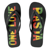 Eine Liebe Rasta Jamaican Flip Flops Badesandalen (Fußbett)