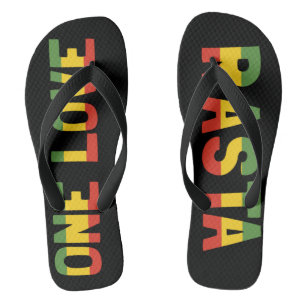 Eine Liebe Rasta Jamaikanische Flip Flops Badesandalen