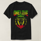Eine Liebe Rasta Lion Jamaican Pride Reggae Africa T-Shirt (Design vorne)