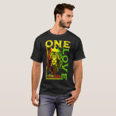 Eine Liebe Rasta Lion Jamaican Pride Reggae Africa T-Shirt (Vorne ganz)