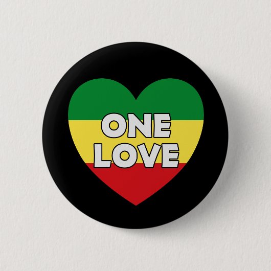 Eine Liebe Rasta Reggae Button (Vorderseite)