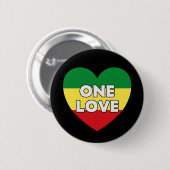 Eine Liebe Rasta Reggae Button (Vorne & Hinten)