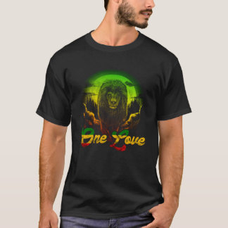 Eine Liebe Rasta Reggae Lion of Judah Jamaican Roo T-Shirt