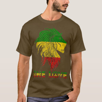 Eine Liebe Rasta Reggae Lion von Judah Rastafari R T-Shirt