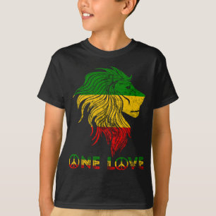 Eine Liebe Rasta Reggae Lion von Judah Rastafari R T-Shirt