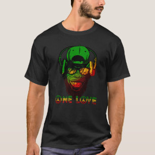 Eine Liebe Rasta Reggae Monkey Hippie Rastafarian  T-Shirt