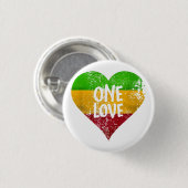 Eine Liebe Rastafari T - Shirt Jamaica Retro Vinta Button (Vorne & Hinten)