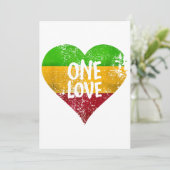 Eine Liebe Rastafari T - Shirt Jamaica Retro Vinta Einladung (Stehend Vorderseite)