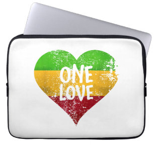 Eine Liebe Rastafari T - Shirt Jamaica Retro Vinta Laptopschutzhülle