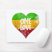 Eine Liebe Rastafari T - Shirt Jamaica Retro Vinta Mousepad (Mit Mouse)
