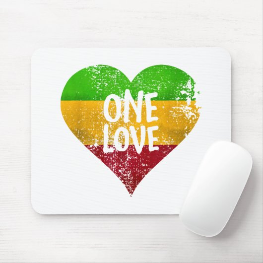 Eine Liebe Rastafari T - Shirt Jamaica Retro Vinta Mousepad (Mit Mouse)