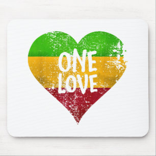 Eine Liebe Rastafari T - Shirt Jamaica Retro Vinta Mousepad