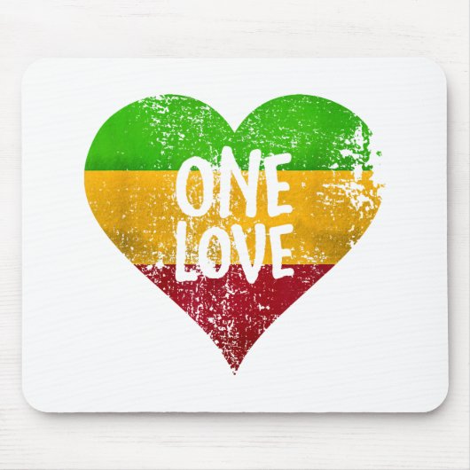 Eine Liebe Rastafari T - Shirt Jamaica Retro Vinta Mousepad (Vorne)
