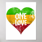 Eine Liebe Rastafari T - Shirt Jamaica Retro Vinta Poster (Vorne)