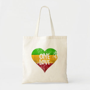 Eine Liebe Rastafari T - Shirt Jamaica Retro Vinta Tragetasche
