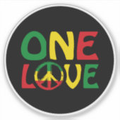 Eine Liebe, Reggae-Design Aufkleber (Vorderseite)