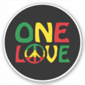 Eine Liebe, Reggae-Design Aufkleber (Vorderseite)