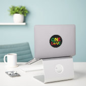 Eine Liebe, Reggae-Design Aufkleber (Laptop auf Schreibtisch)