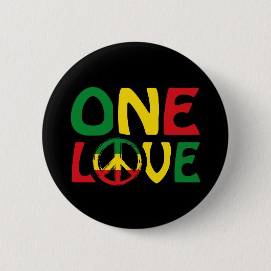 Eine Liebe, Reggae-Design Button (Vorderseite)
