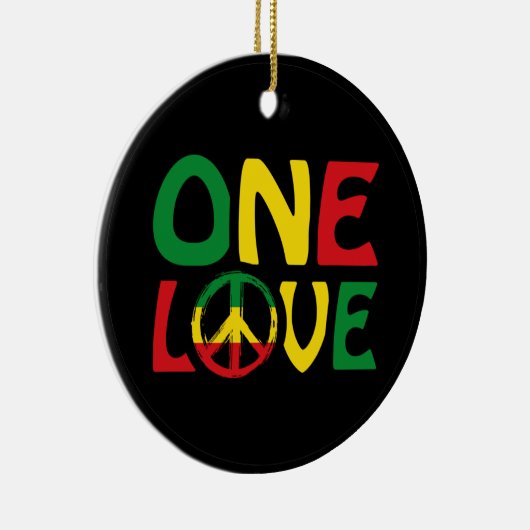 Eine Liebe, Reggae-Design Keramik Ornament (Rechts)