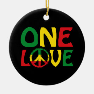 Eine Liebe, Reggae-Design Keramik Ornament