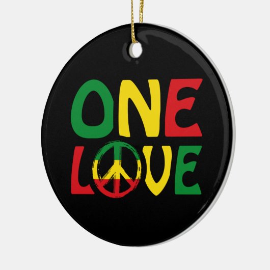 Eine Liebe, Reggae-Design Keramik Ornament (Links)