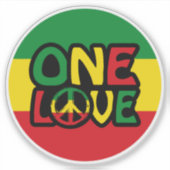 Eine Liebe, Reggae-Design mit Reggaefarben Aufkleber (Vorderseite)