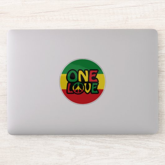 Eine Liebe, Reggae-Design mit Reggaefarben Aufkleber (Computer)