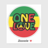 Eine Liebe, Reggae-Design mit Reggaefarben Aufkleber (Blatt)