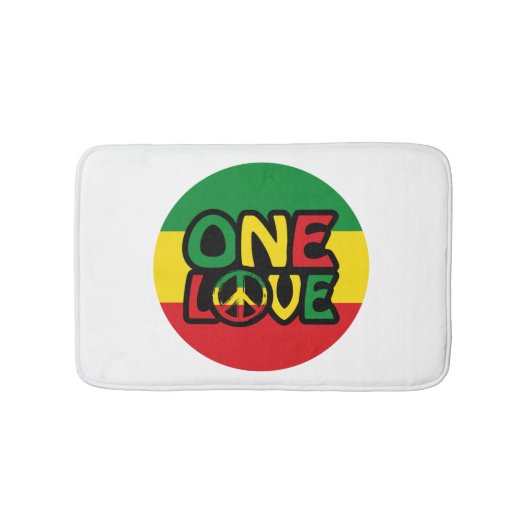 Eine Liebe, Reggae-Design mit Reggaefarben Badematte (Vorderseite)
