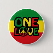 Eine Liebe, Reggae-Design mit Reggaefarben Button (Vorderseite)