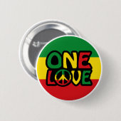 Eine Liebe, Reggae-Design mit Reggaefarben Button (Vorne & Hinten)