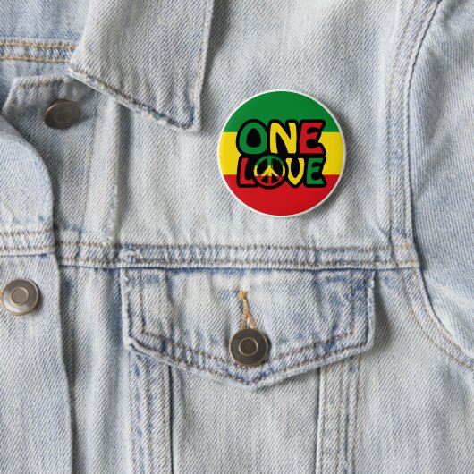 Eine Liebe, Reggae-Design mit Reggaefarben Button (Beispiel)