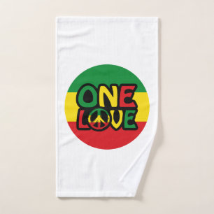 Eine Liebe, Reggae-Design mit Reggaefarben Handtuch