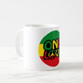 Eine Liebe, Reggae-Design mit Reggaefarben Kaffeetasse (Vorderseite Links)