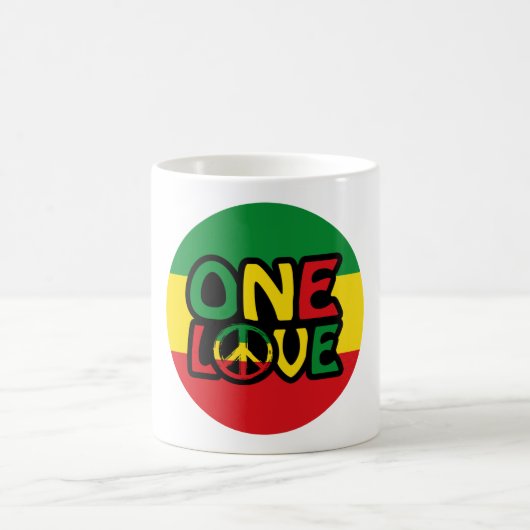 Eine Liebe, Reggae-Design mit Reggaefarben Kaffeetasse (Mittel)