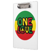 Eine Liebe, Reggae-Design mit Reggaefarben Klemmbrett (Links)