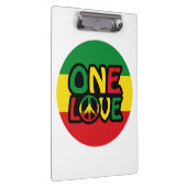 Eine Liebe, Reggae-Design mit Reggaefarben Klemmbrett (Rechts)