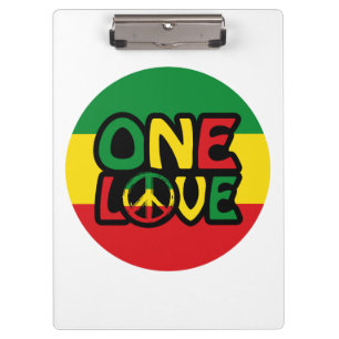 Eine Liebe, Reggae-Design mit Reggaefarben Klemmbrett