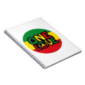 Eine Liebe, Reggae-Design mit Reggaefarben Notizblock (Rechte Seite)