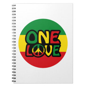 Eine Liebe, Reggae-Design mit Reggaefarben Notizblock