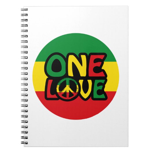 Eine Liebe, Reggae-Design mit Reggaefarben Notizblock (Vorderseite)