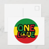 Eine Liebe, Reggae-Design mit Reggaefarben Postkarte (Vorne/Hinten)