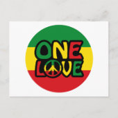 Eine Liebe, Reggae-Design mit Reggaefarben Postkarte (Vorderseite)
