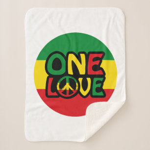 Eine Liebe, Reggae-Design mit Reggaefarben Sherpadecke