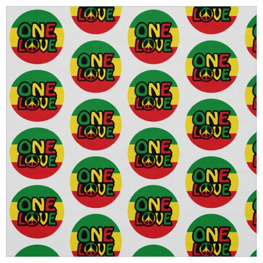 Eine Liebe, Reggae-Design mit Reggaefarben Stoff (Muster)
