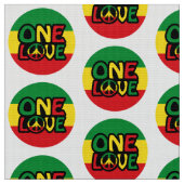Eine Liebe, Reggae-Design mit Reggaefarben Stoff (Nahaufnahme)