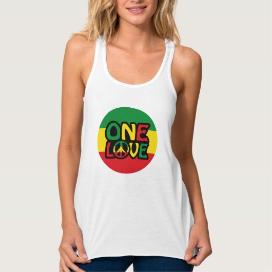Eine Liebe, Reggae-Design mit Reggaefarben Tank Top (Vorderseite)