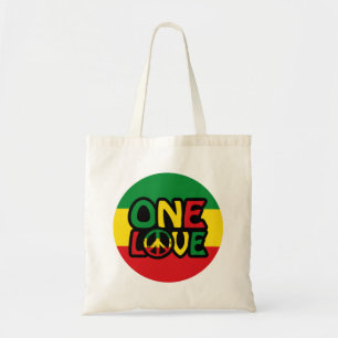Eine Liebe, Reggae-Design mit Reggaefarben Tragetasche