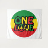 Eine Liebe, Reggae-Design mit Reggaefarben Wandteppich (Vorderseite (Horizontal))